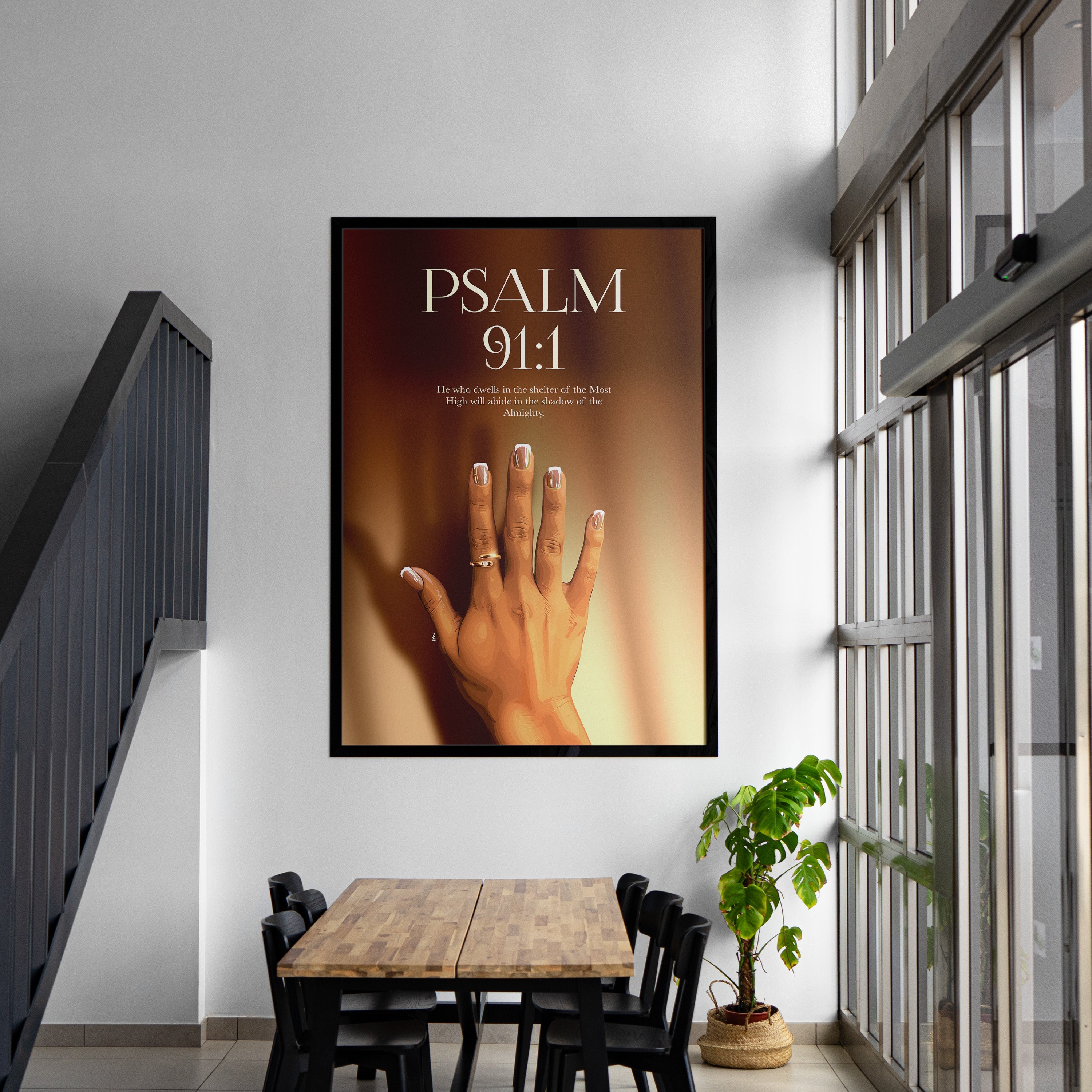 Hidden In Him - Psalm 91:1- Bible verse wall art and Christian wall art by Faith Girlie featuring faith-inspired designs, uplifting Scripture, and modern Christian home decor. Perfect for Christian living room decor, bedroom decor, office decor, prayer room decor, and meaningful Christian gifts for women and families.-Faith Girlie