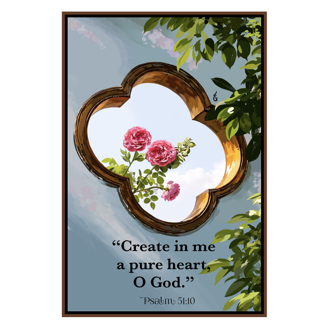 Psalm 51:10-wall art print featuring decorative artistic design suitable for living rooms, offices, and schools by Faith Girlie. Elevate your space with faith-inspired wall art designed to bring peace, purpose, and beauty into your home. At Faith Girlie, each piece is thoughtfully created to inspire reflection, strengthen faith, and celebrate a life grounded in God’s word.