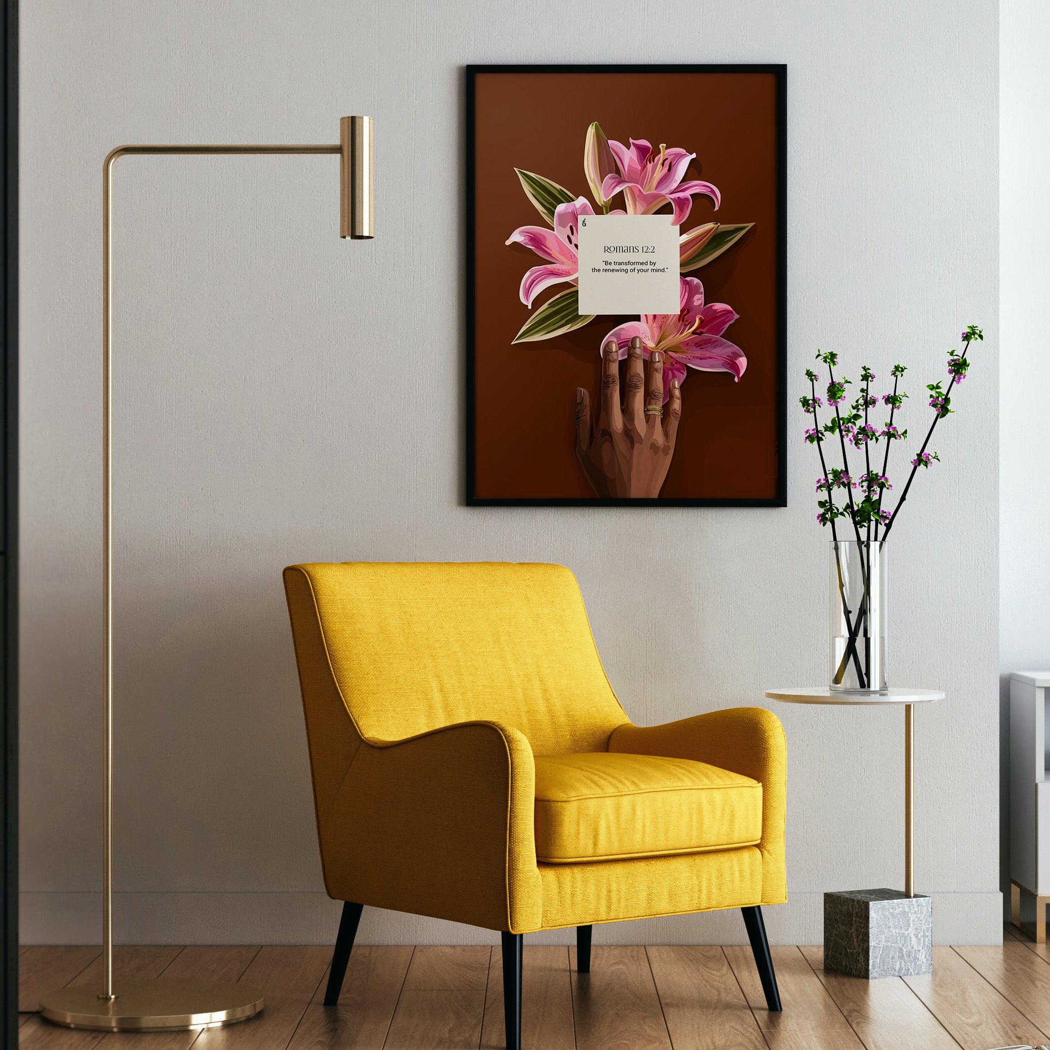 Romans 12:2- Bible verse wall art and Christian wall art by Faith Girlie featuring faith-inspired designs, uplifting Scripture, and modern Christian home decor. Perfect for Christian living room decor, bedroom decor, office decor, prayer room decor, and meaningful Christian gifts for women and families.-Faith Girlie