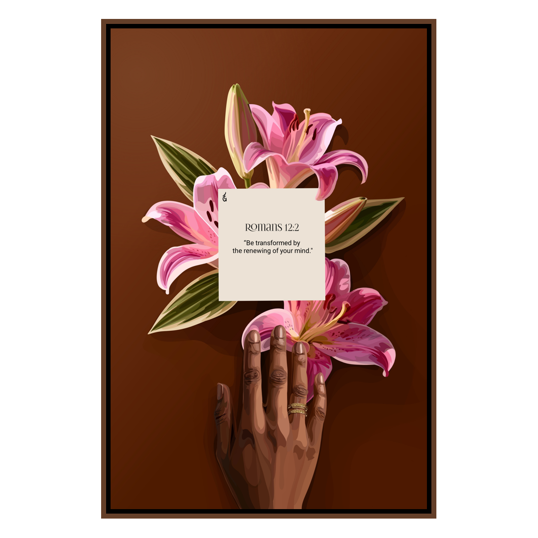 Romans 12:2-wall art print featuring decorative artistic design suitable for living rooms, offices, and schools by Faith Girlie. Elevate your space with faith-inspired wall art designed to bring peace, purpose, and beauty into your home. At Faith Girlie, each piece is thoughtfully created to inspire reflection, strengthen faith, and celebrate a life grounded in God’s word.