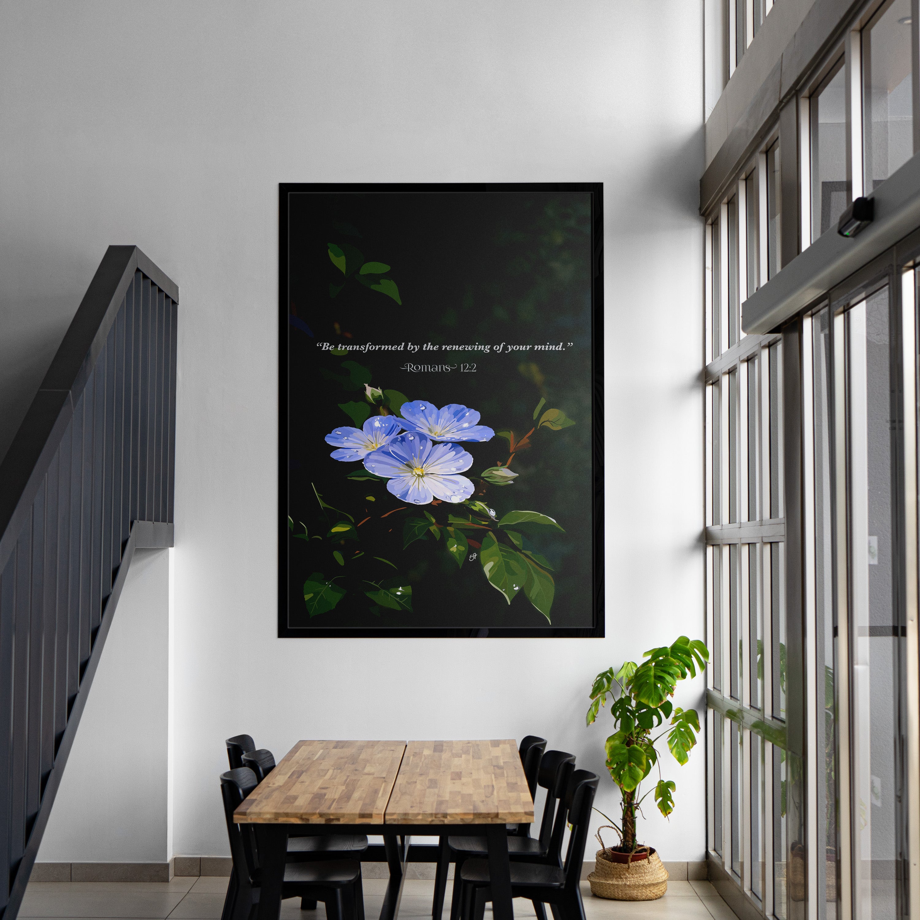 Romans 12:2- Bible verse wall art and Christian wall art by Faith Girlie featuring faith-inspired designs, uplifting Scripture, and modern Christian home decor. Perfect for Christian living room decor, bedroom decor, office decor, prayer room decor, and meaningful Christian gifts for women and families.-Faith Girlie