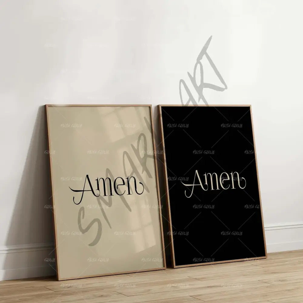 Amen Cream- Bible verse wall art and Christian wall art by Faith Girlie featuring faith-inspired designs, uplifting Scripture, and modern Christian home decor. Perfect for Christian living room decor, bedroom decor, office decor, prayer room decor, and meaningful Christian gifts for women and families.-Faith Girlie
