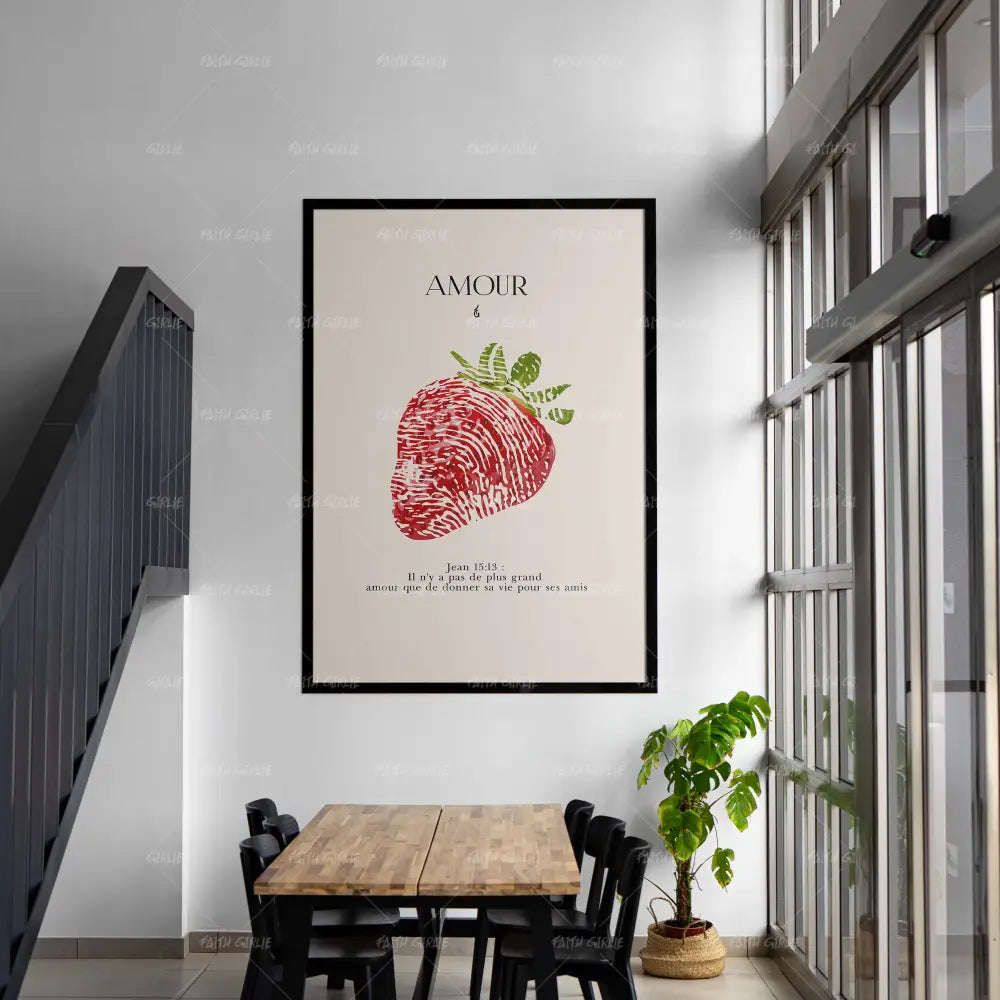 Amour- Bible verse wall art and Christian wall art by Faith Girlie featuring faith-inspired designs, uplifting Scripture, and modern Christian home decor. Perfect for Christian living room decor, bedroom decor, office decor, prayer room decor, and meaningful Christian gifts for women and families.-Faith Girlie