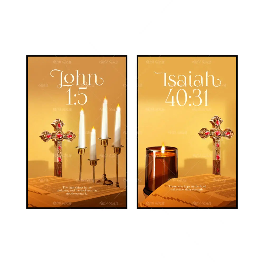 Art Print Bundle: John 1:5 + Isaiah 40:31
