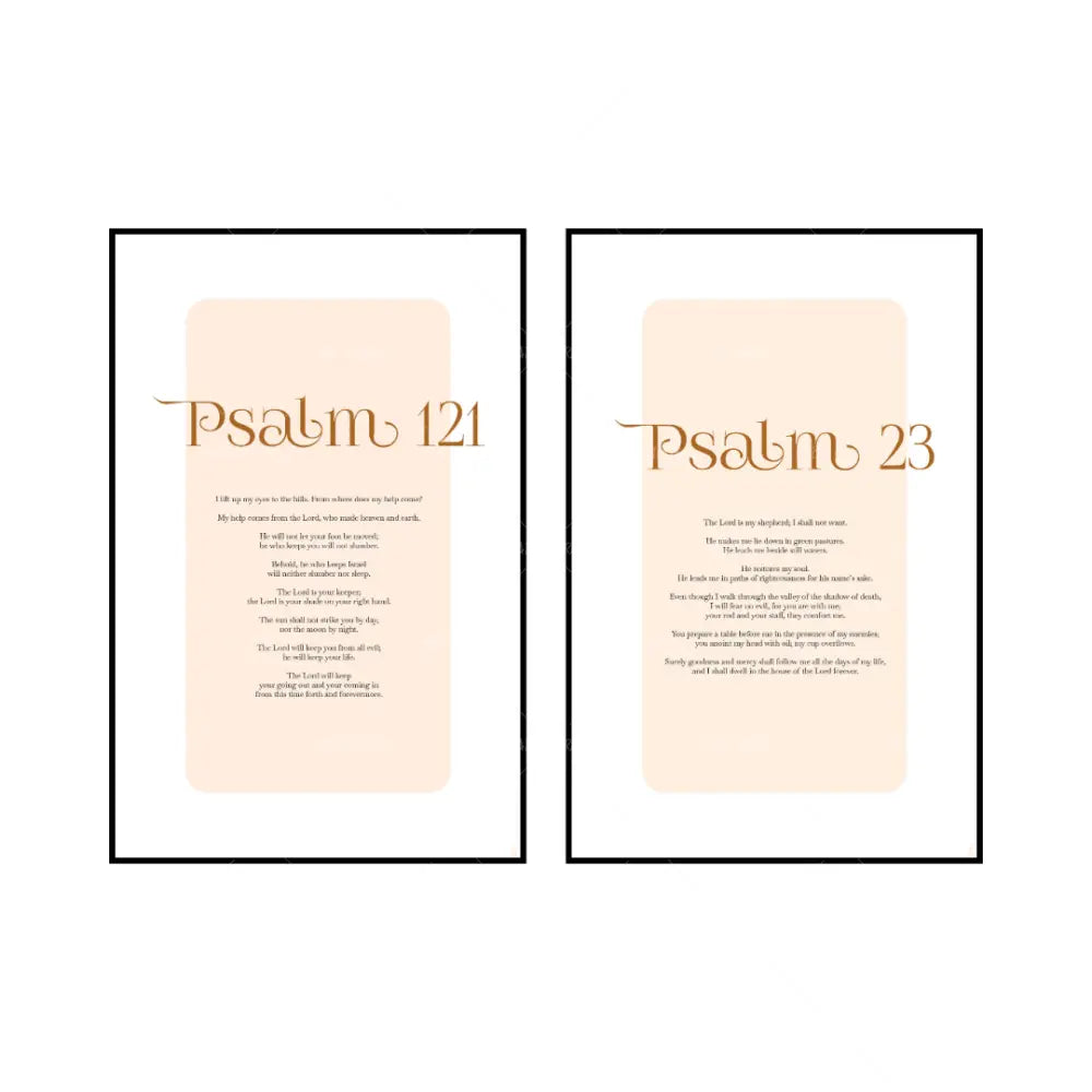 Art Print Bundle : Psalm 121 + Psalm 23- Bible verse wall art and Christian wall art by Faith Girlie featuring faith-inspired designs, uplifting Scripture, and modern Christian home decor. Perfect for Christian living room decor, bedroom decor, office decor, prayer room decor, and meaningful Christian gifts for women and families.-Faith Girlie