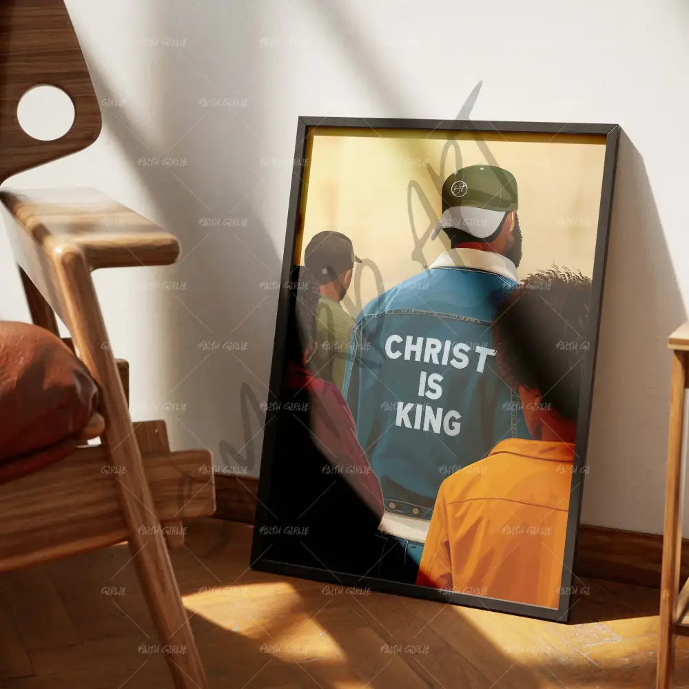 Christ Is King- Bible verse wall art and Christian wall art by Faith Girlie featuring faith-inspired designs, uplifting Scripture, and modern Christian home decor. Perfect for Christian living room decor, bedroom decor, office decor, prayer room decor, and meaningful Christian gifts for women and families.-Faith Girlie