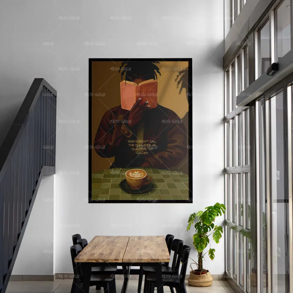 Coffee & Christ-wall art print featuring decorative artistic design suitable for living rooms, offices, and schools by Faith Girlie. Elevate your space with faith-inspired wall art designed to bring peace, purpose, and beauty into your home. At Faith Girlie, each piece is thoughtfully created to inspire reflection, strengthen faith, and celebrate a life grounded in God’s word.