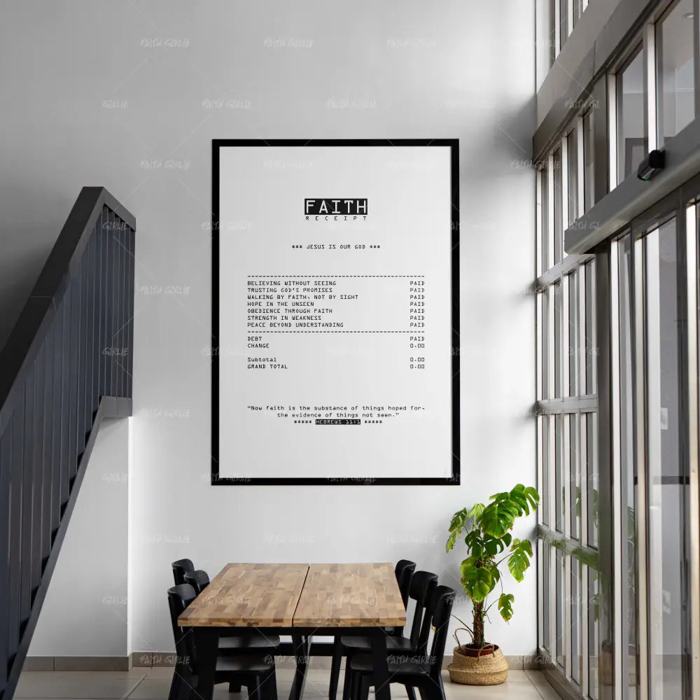 Faith- Bible verse wall art and Christian wall art by Faith Girlie featuring faith-inspired designs, uplifting Scripture, and modern Christian home decor. Perfect for Christian living room decor, bedroom decor, office decor, prayer room decor, and meaningful Christian gifts for women and families.-Faith Girlie