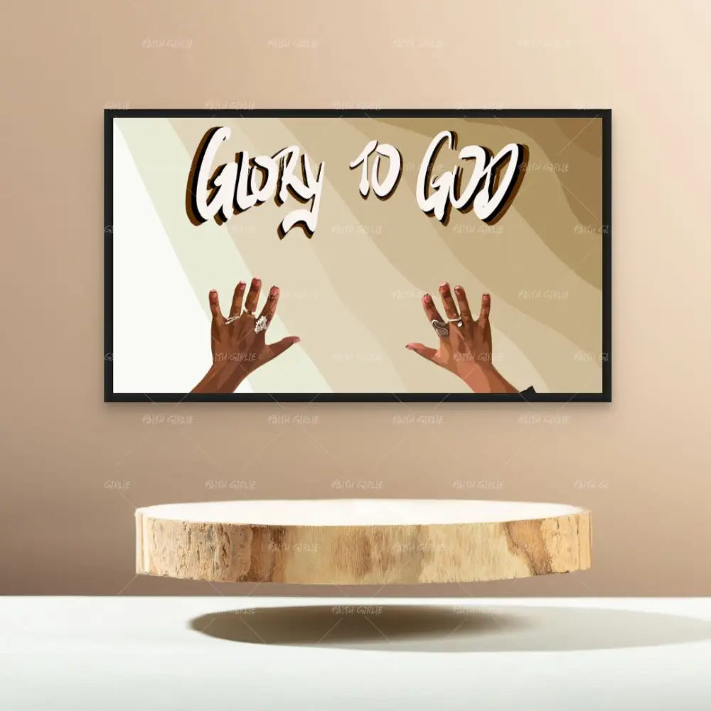 Glory be To God- Bible verse wall art and Christian wall art by Faith Girlie featuring faith-inspired designs, uplifting Scripture, and modern Christian home decor. Perfect for Christian living room decor, bedroom decor, office decor, prayer room decor, and meaningful Christian gifts for women and families.-Faith Girlie