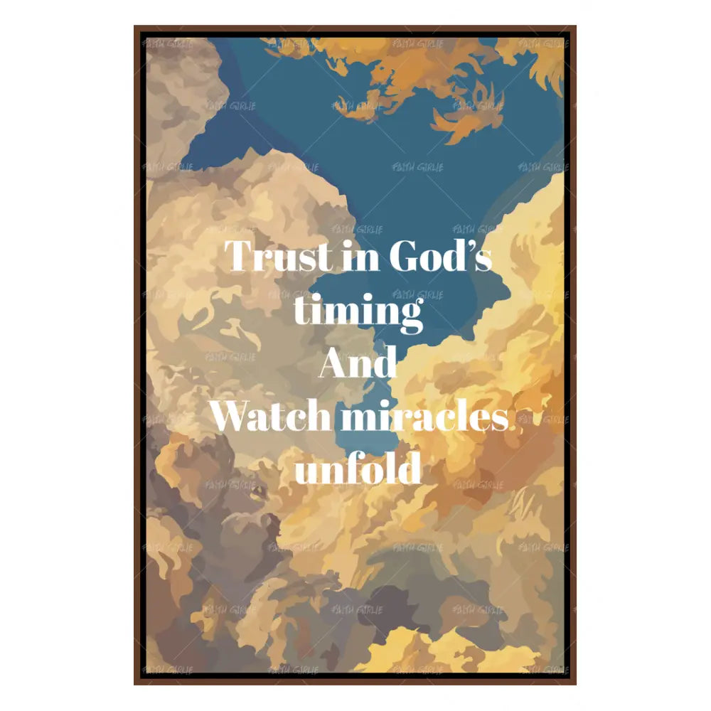 God's Timing- Bible verse wall art and Christian wall art by Faith Girlie featuring faith-inspired designs, uplifting Scripture, and modern Christian home decor. Perfect for Christian living room decor, bedroom decor, office decor, prayer room decor, and meaningful Christian gifts for women and families.-Faith Girlie