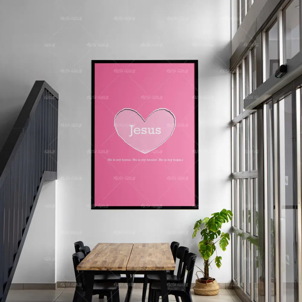 He is My Home- Bible verse wall art and Christian wall art by Faith Girlie featuring faith-inspired designs, uplifting Scripture, and modern Christian home decor. Perfect for Christian living room decor, bedroom decor, office decor, prayer room decor, and meaningful Christian gifts for women and families.-Faith Girlie
