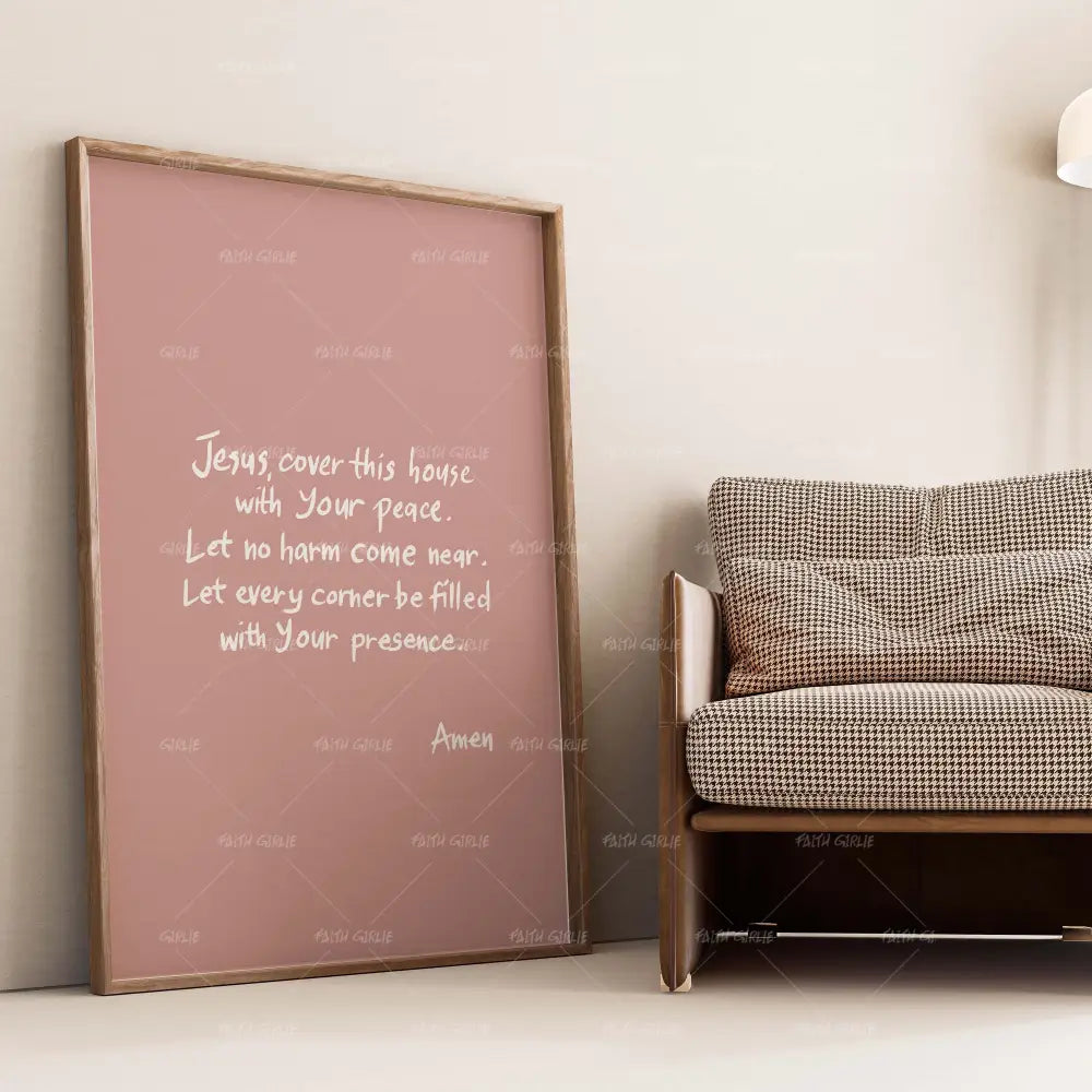 Home Protection Prayer- Bible verse wall art and Christian wall art by Faith Girlie featuring faith-inspired designs, uplifting Scripture, and modern Christian home decor. Perfect for Christian living room decor, bedroom decor, office decor, prayer room decor, and meaningful Christian gifts for women and families.-Faith Girlie