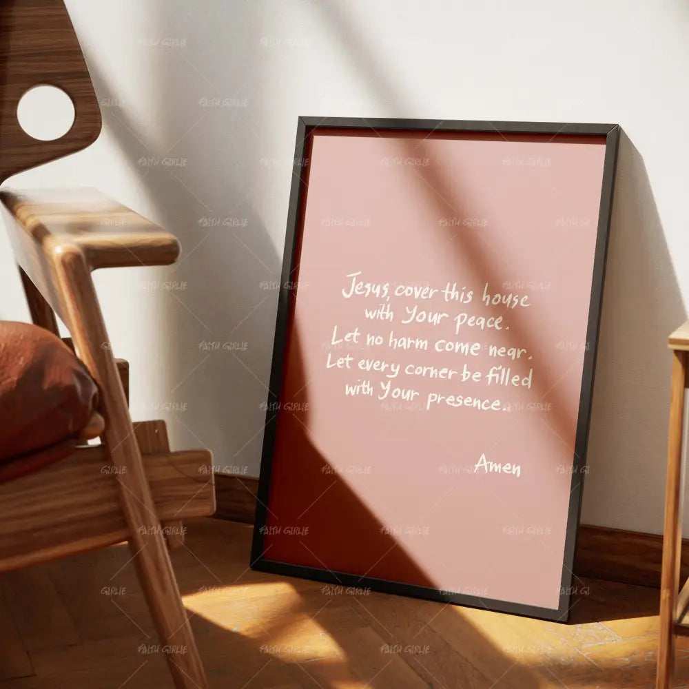 Home Protection Prayer-wall art print featuring decorative artistic design suitable for living rooms, offices, and schools by Faith Girlie. Elevate your space with faith-inspired wall art designed to bring peace, purpose, and beauty into your home. At Faith Girlie, each piece is thoughtfully created to inspire reflection, strengthen faith, and celebrate a life grounded in God’s word.