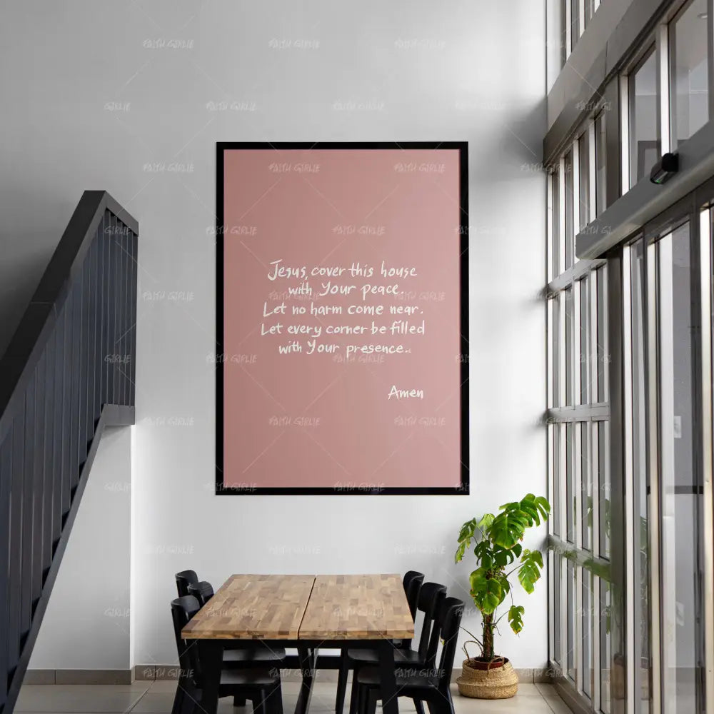 Home Protection Prayer- Bible verse wall art and Christian wall art by Faith Girlie featuring faith-inspired designs, uplifting Scripture, and modern Christian home decor. Perfect for Christian living room decor, bedroom decor, office decor, prayer room decor, and meaningful Christian gifts for women and families.-Faith Girlie