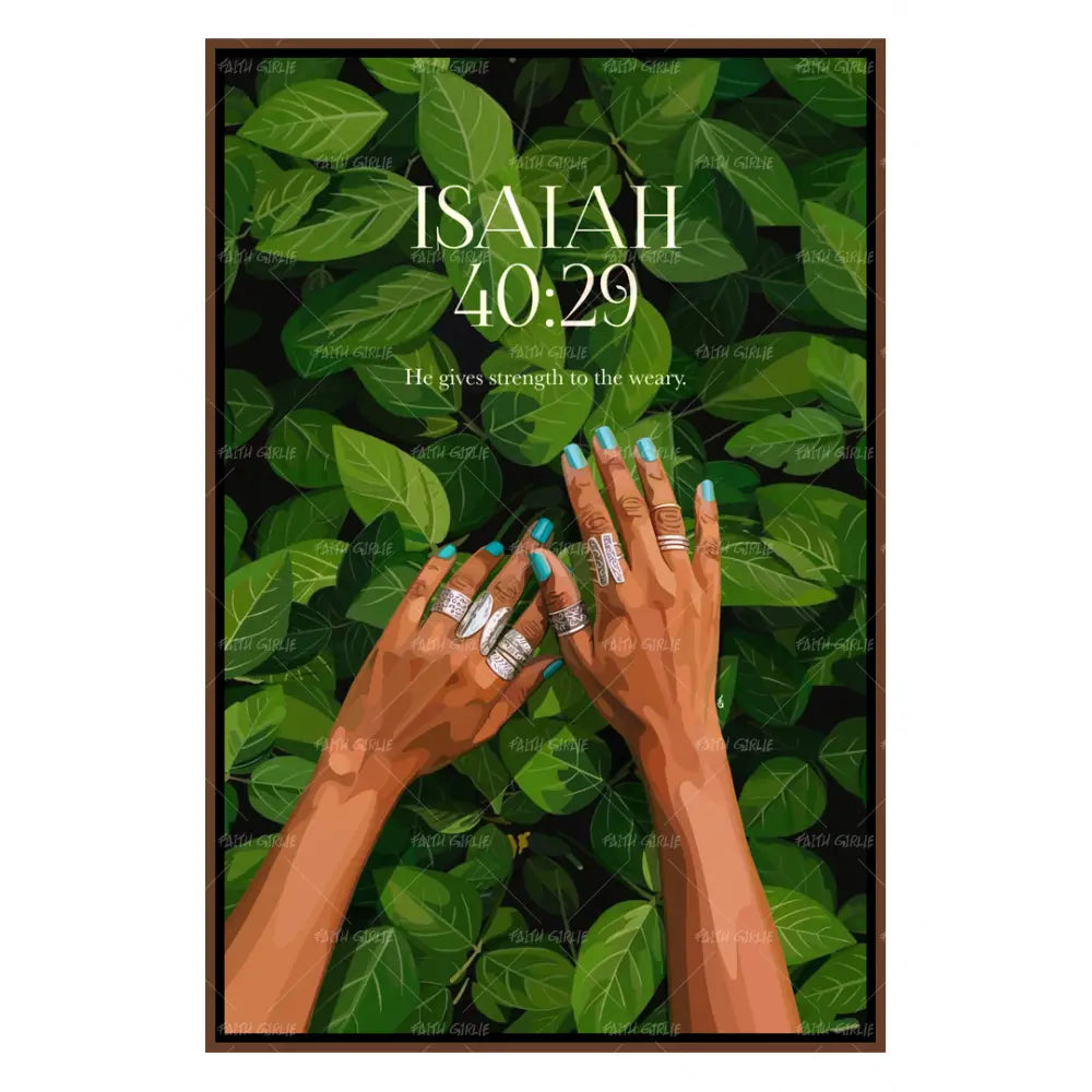 Isaiah 40:29- Bible verse wall art and Christian wall art by Faith Girlie featuring faith-inspired designs, uplifting Scripture, and modern Christian home decor. Perfect for Christian living room decor, bedroom decor, office decor, prayer room decor, and meaningful Christian gifts for women and families.-Faith Girlie