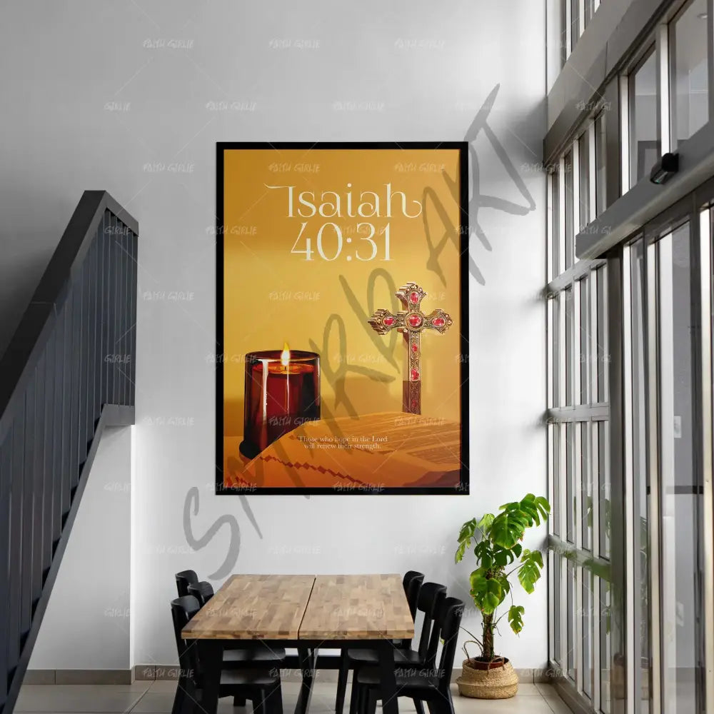 Isaiah 40:31- Bible verse wall art and Christian wall art by Faith Girlie featuring faith-inspired designs, uplifting Scripture, and modern Christian home decor. Perfect for Christian living room decor, bedroom decor, office decor, prayer room decor, and meaningful Christian gifts for women and families.-Faith Girlie