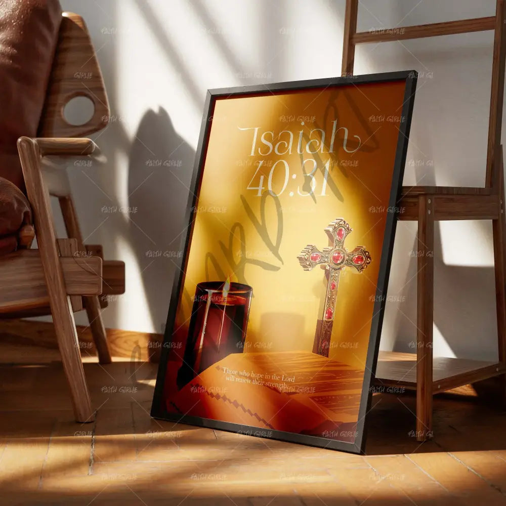 Isaiah 40:31- Bible verse wall art and Christian wall art by Faith Girlie featuring faith-inspired designs, uplifting Scripture, and modern Christian home decor. Perfect for Christian living room decor, bedroom decor, office decor, prayer room decor, and meaningful Christian gifts for women and families.-Faith Girlie