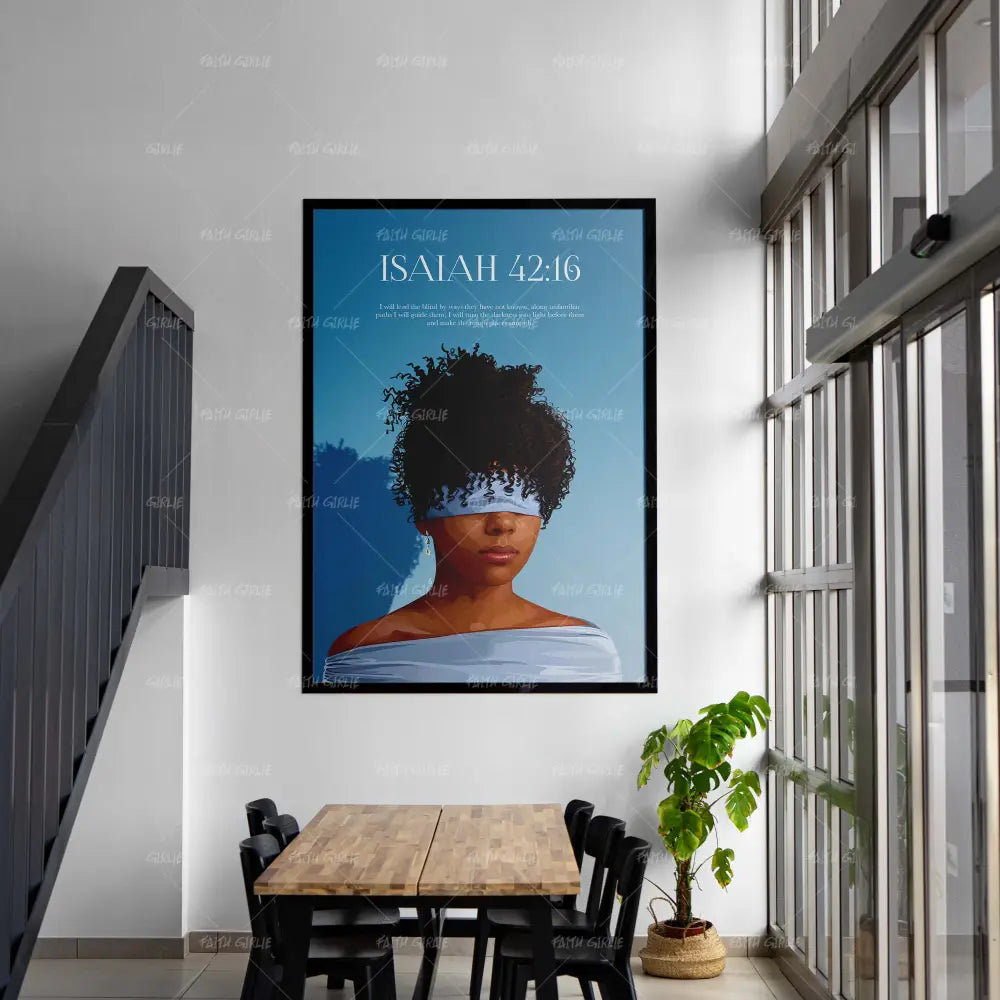 Isaiah 42:16-wall art print featuring decorative artistic design suitable for living rooms, offices, and schools by Faith Girlie. Elevate your space with faith-inspired wall art designed to bring peace, purpose, and beauty into your home. At Faith Girlie, each piece is thoughtfully created to inspire reflection, strengthen faith, and celebrate a life grounded in God’s word.