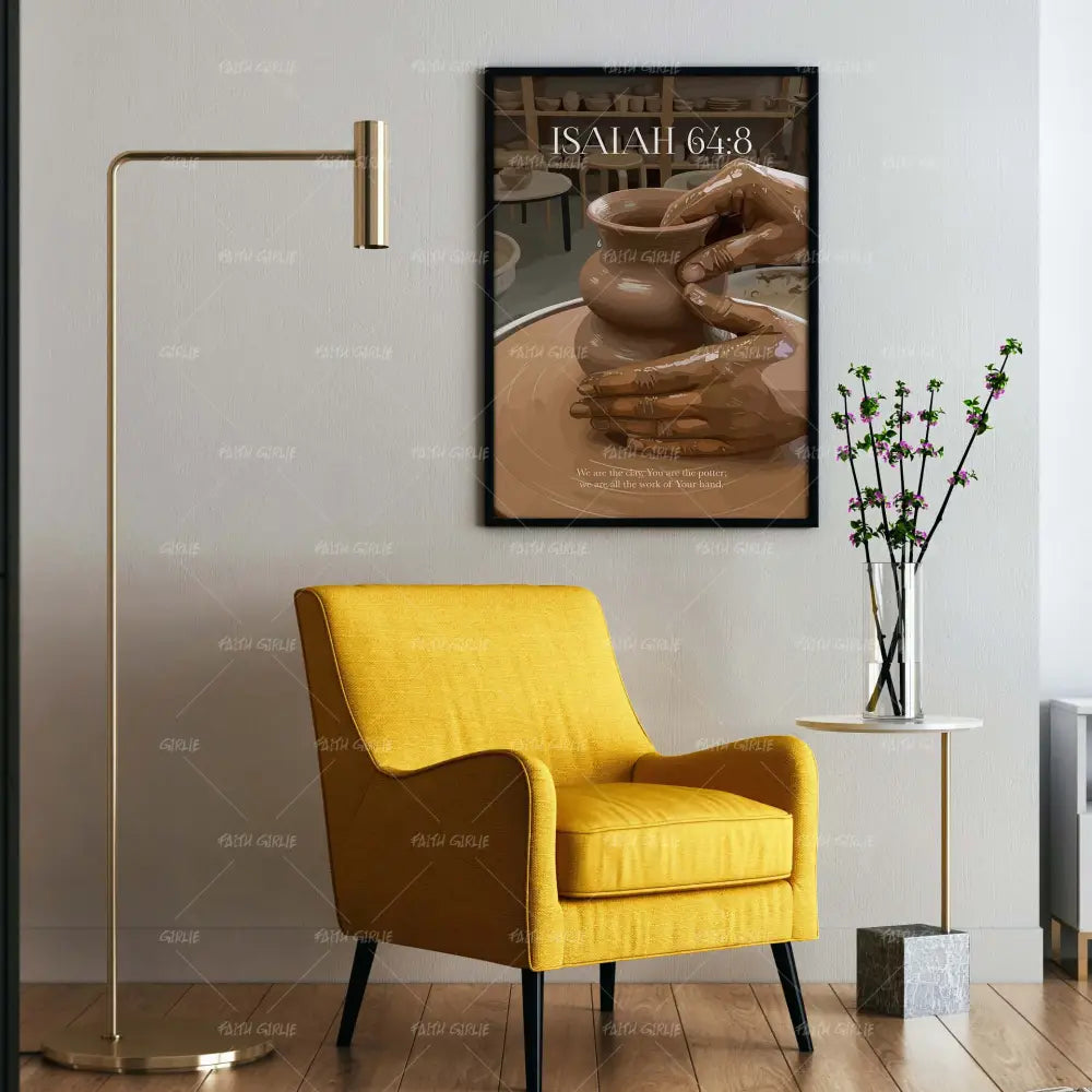 Isaiah 64:8- Bible verse wall art and Christian wall art by Faith Girlie featuring faith-inspired designs, uplifting Scripture, and modern Christian home decor. Perfect for Christian living room decor, bedroom decor, office decor, prayer room decor, and meaningful Christian gifts for women and families.-Faith Girlie