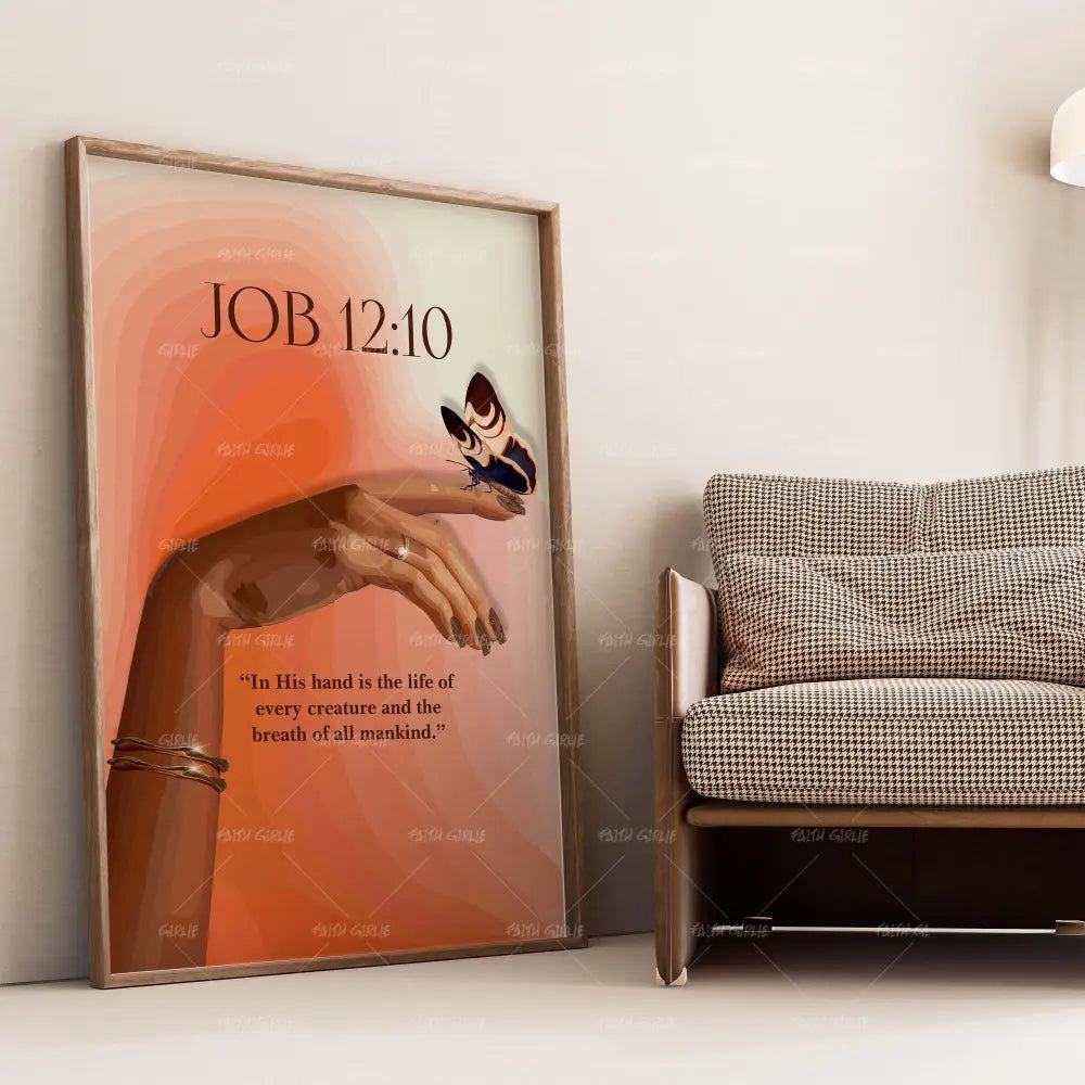 Job 12:10- Bible verse wall art and Christian wall art by Faith Girlie featuring faith-inspired designs, uplifting Scripture, and modern Christian home decor. Perfect for Christian living room decor, bedroom decor, office decor, prayer room decor, and meaningful Christian gifts for women and families.-Faith Girlie