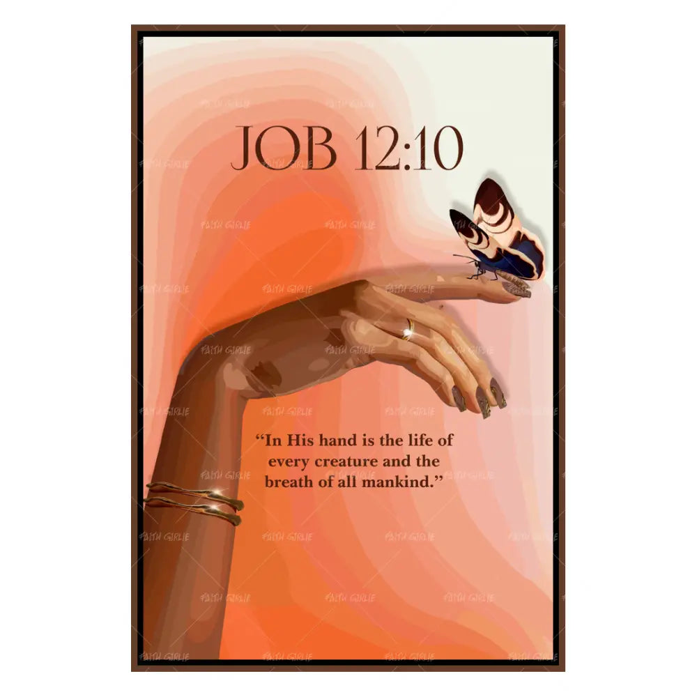 Job 12:10- Bible verse wall art and Christian wall art by Faith Girlie featuring faith-inspired designs, uplifting Scripture, and modern Christian home decor. Perfect for Christian living room decor, bedroom decor, office decor, prayer room decor, and meaningful Christian gifts for women and families.-Faith Girlie