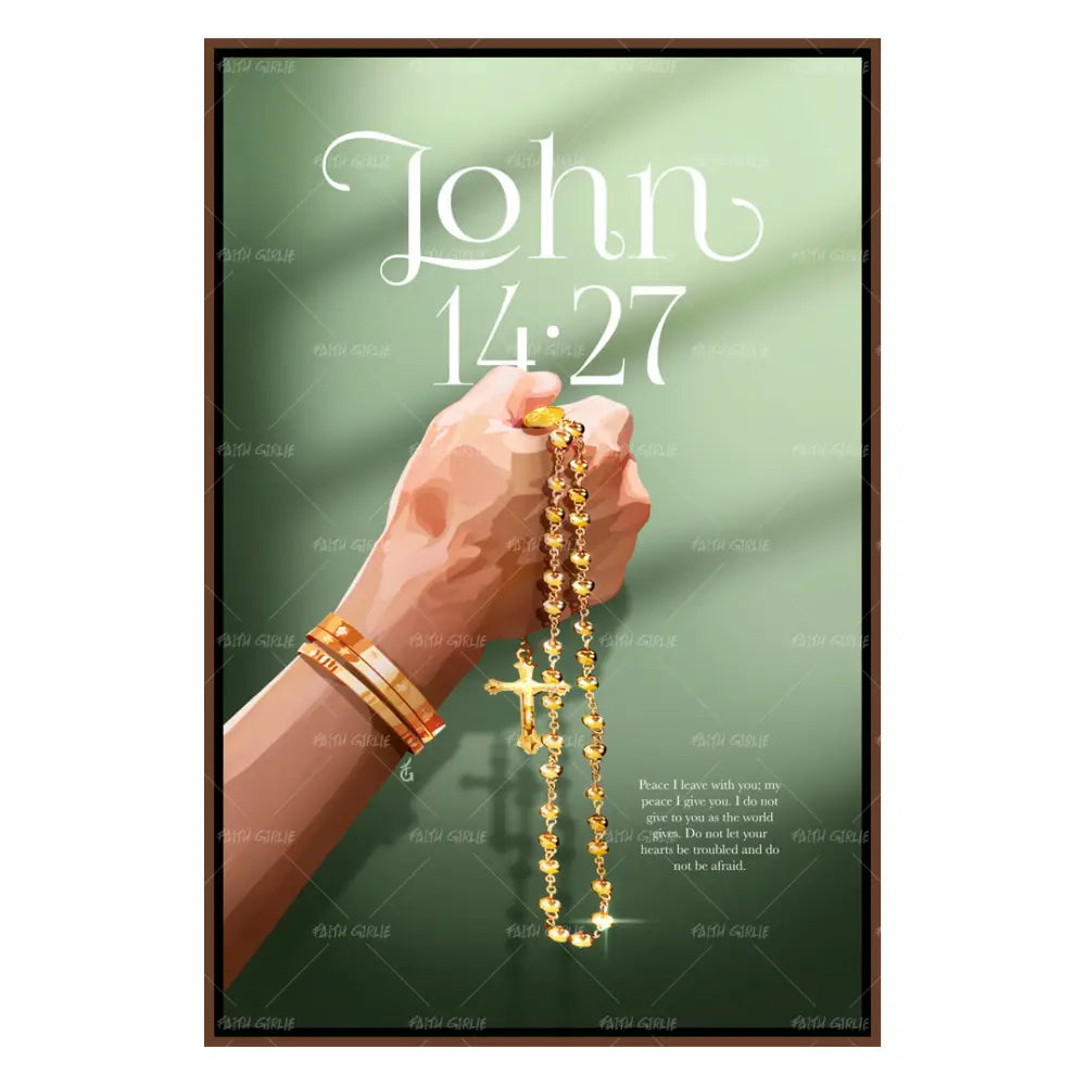 John 14:27- Bible verse wall art and Christian wall art by Faith Girlie featuring faith-inspired designs, uplifting Scripture, and modern Christian home decor. Perfect for Christian living room decor, bedroom decor, office decor, prayer room decor, and meaningful Christian gifts for women and families.-Faith Girlie