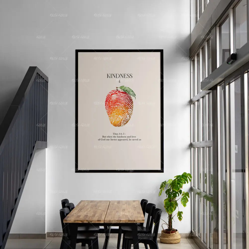 Kindness-wall art print featuring decorative artistic design suitable for living rooms, offices, and schools by Faith Girlie. Elevate your space with faith-inspired wall art designed to bring peace, purpose, and beauty into your home. At Faith Girlie, each piece is thoughtfully created to inspire reflection, strengthen faith, and celebrate a life grounded in God’s word.