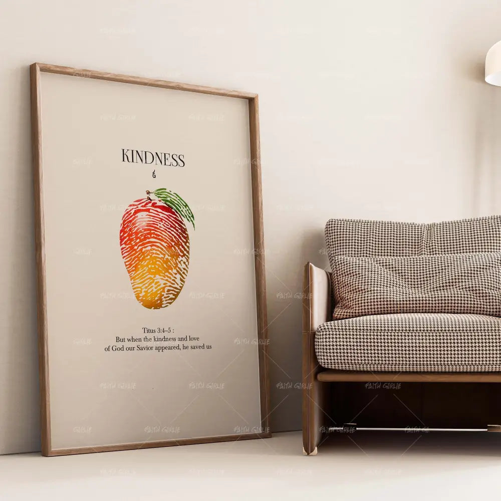 Kindness-wall art print featuring decorative artistic design suitable for living rooms, offices, and schools by Faith Girlie. Elevate your space with faith-inspired wall art designed to bring peace, purpose, and beauty into your home. At Faith Girlie, each piece is thoughtfully created to inspire reflection, strengthen faith, and celebrate a life grounded in God’s word.