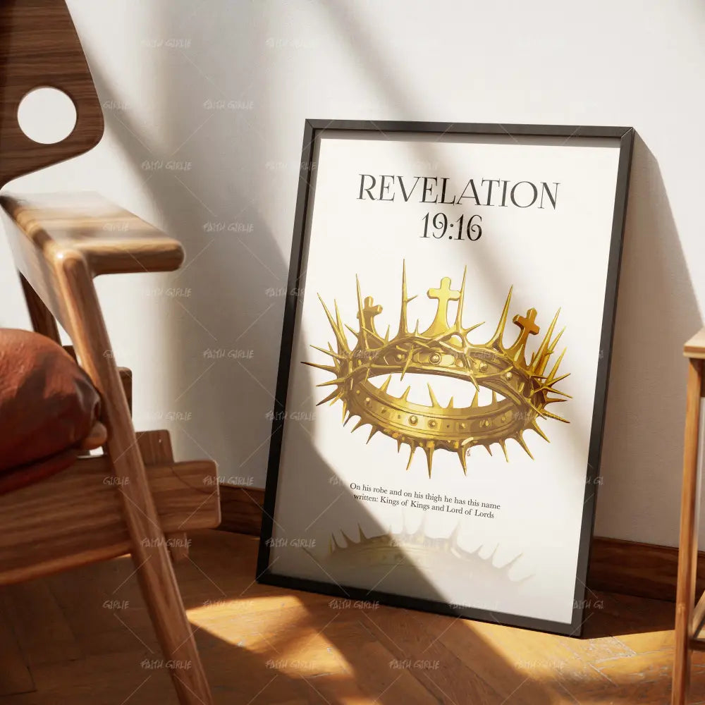 King of Kings-wall art print featuring decorative artistic design suitable for living rooms, offices, and schools by Faith Girlie. Elevate your space with faith-inspired wall art designed to bring peace, purpose, and beauty into your home. At Faith Girlie, each piece is thoughtfully created to inspire reflection, strengthen faith, and celebrate a life grounded in God’s word.