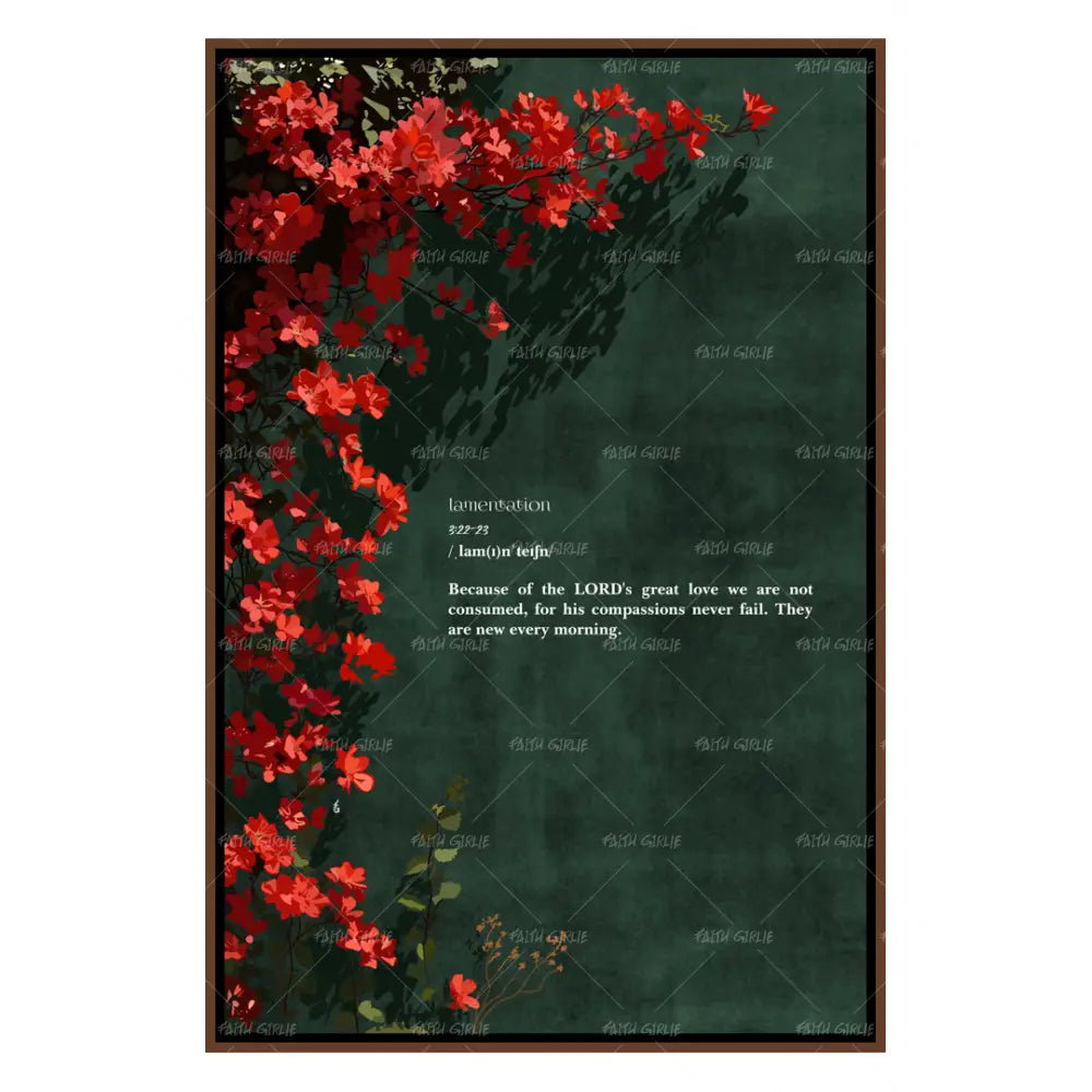 Lamentations 3:22–23- Bible verse wall art and Christian wall art by Faith Girlie featuring faith-inspired designs, uplifting Scripture, and modern Christian home decor. Perfect for Christian living room decor, bedroom decor, office decor, prayer room decor, and meaningful Christian gifts for women and families.-Faith Girlie
