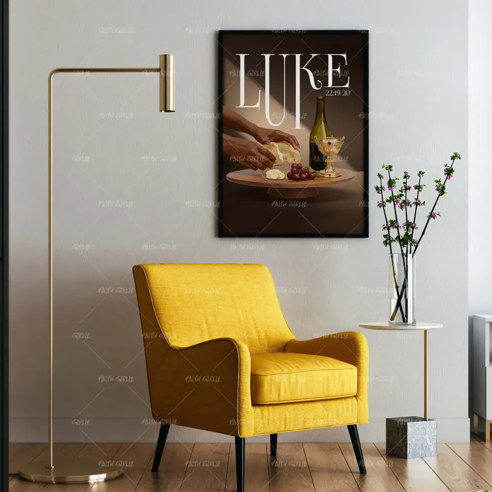 Luke 22:19-22-wall art print featuring decorative artistic design suitable for living rooms, offices, and schools by Faith Girlie. Elevate your space with faith-inspired wall art designed to bring peace, purpose, and beauty into your home. At Faith Girlie, each piece is thoughtfully created to inspire reflection, strengthen faith, and celebrate a life grounded in God’s word.