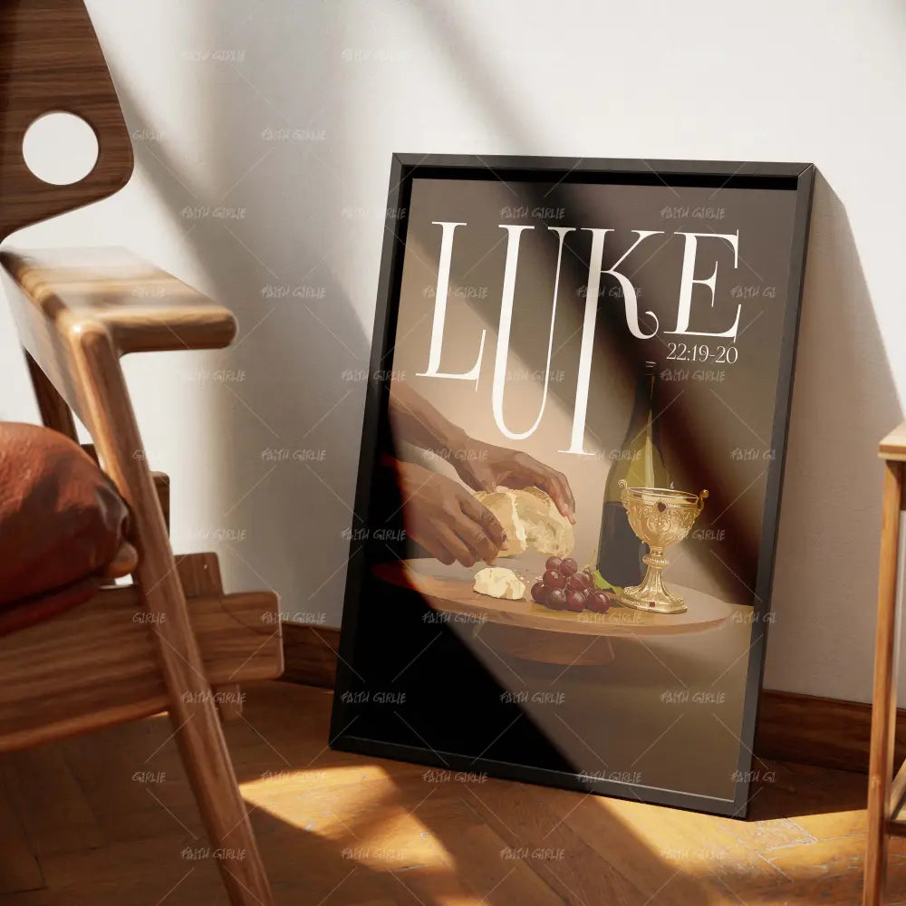 Luke 22:19-22-wall art print featuring decorative artistic design suitable for living rooms, offices, and schools by Faith Girlie. Elevate your space with faith-inspired wall art designed to bring peace, purpose, and beauty into your home. At Faith Girlie, each piece is thoughtfully created to inspire reflection, strengthen faith, and celebrate a life grounded in God’s word.