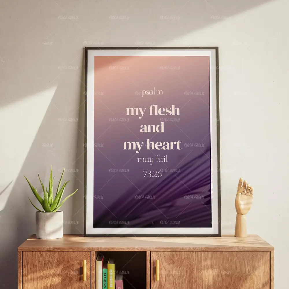 My flesh- Bible verse wall art and Christian wall art by Faith Girlie featuring faith-inspired designs, uplifting Scripture, and modern Christian home decor. Perfect for Christian living room decor, bedroom decor, office decor, prayer room decor, and meaningful Christian gifts for women and families.-Faith Girlie