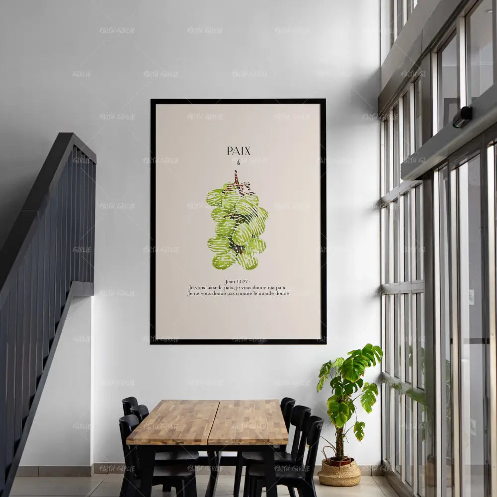 Paix-wall art print featuring decorative artistic design suitable for living rooms, offices, and schools by Faith Girlie. Elevate your space with faith-inspired wall art designed to bring peace, purpose, and beauty into your home. At Faith Girlie, each piece is thoughtfully created to inspire reflection, strengthen faith, and celebrate a life grounded in God’s word.