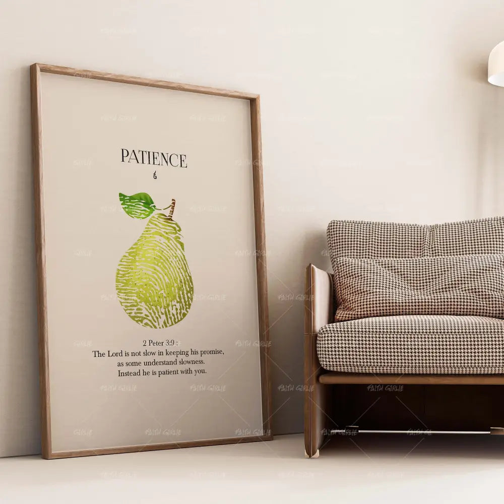 Patience-wall art print featuring decorative artistic design suitable for living rooms, offices, and schools by Faith Girlie. Elevate your space with faith-inspired wall art designed to bring peace, purpose, and beauty into your home. At Faith Girlie, each piece is thoughtfully created to inspire reflection, strengthen faith, and celebrate a life grounded in God’s word.