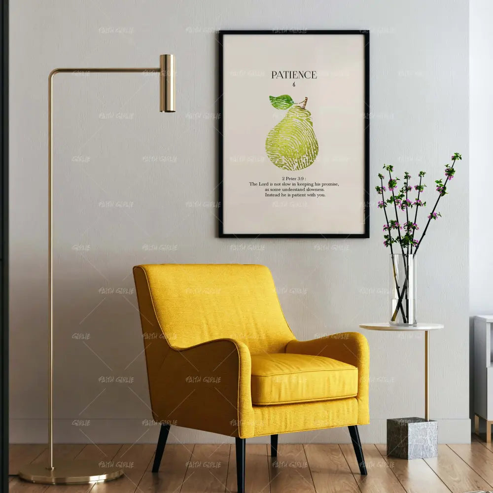 Patience-wall art print featuring decorative artistic design suitable for living rooms, offices, and schools by Faith Girlie. Elevate your space with faith-inspired wall art designed to bring peace, purpose, and beauty into your home. At Faith Girlie, each piece is thoughtfully created to inspire reflection, strengthen faith, and celebrate a life grounded in God’s word.