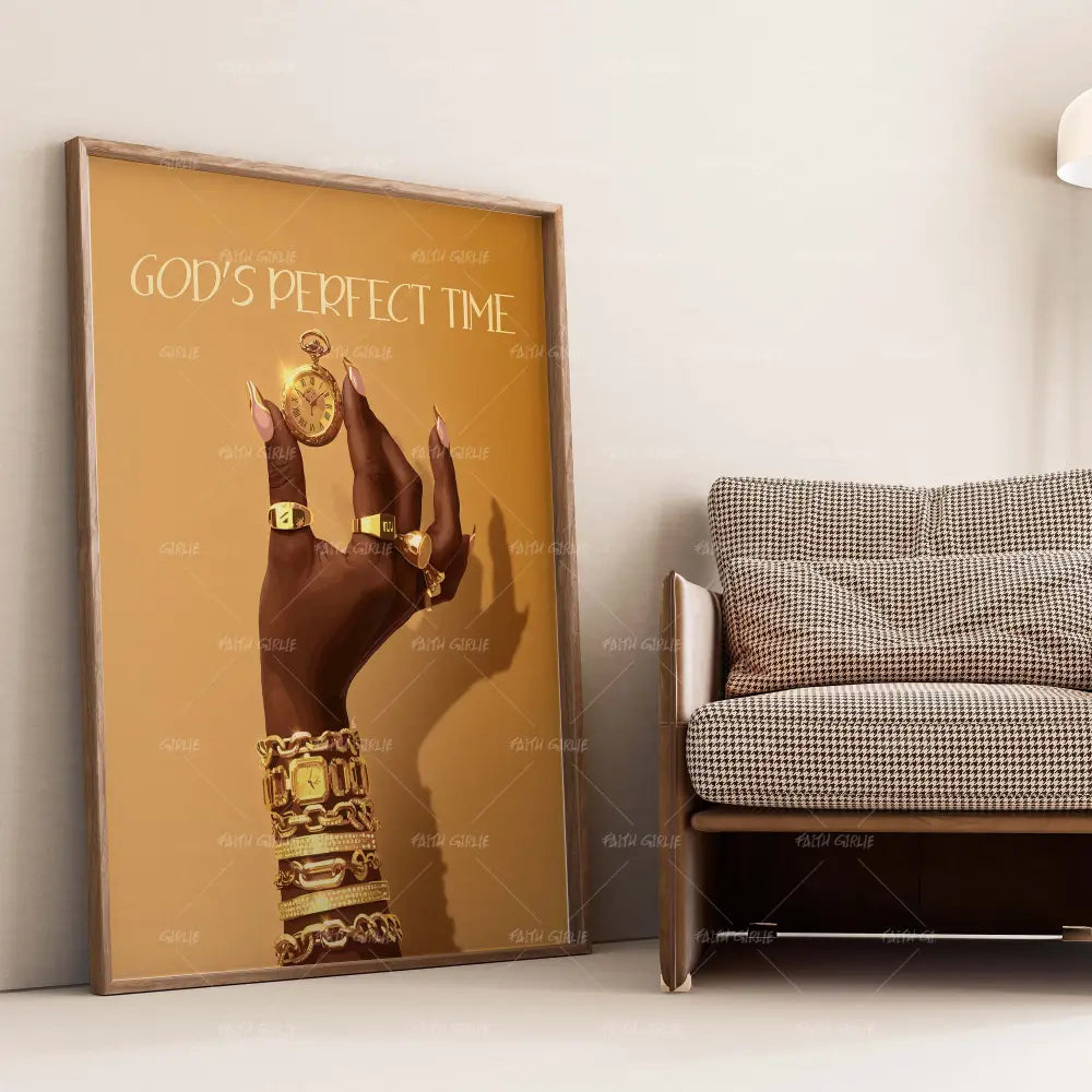 Perfect Timing- Bible verse wall art and Christian wall art by Faith Girlie featuring faith-inspired designs, uplifting Scripture, and modern Christian home decor. Perfect for Christian living room decor, bedroom decor, office decor, prayer room decor, and meaningful Christian gifts for women and families.-Faith Girlie