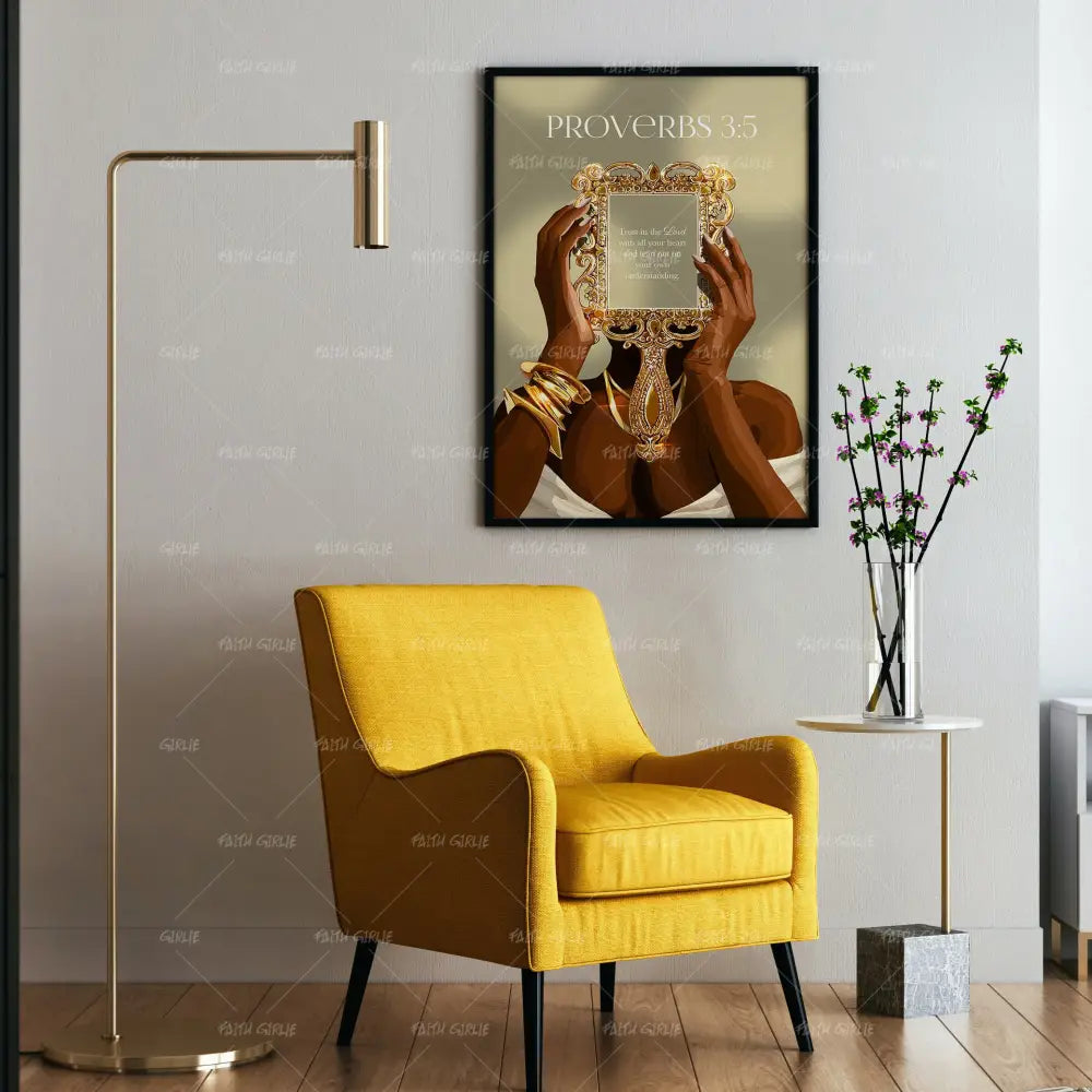Proverbs 3:5- Bible verse wall art and Christian wall art by Faith Girlie featuring faith-inspired designs, uplifting Scripture, and modern Christian home decor. Perfect for Christian living room decor, bedroom decor, office decor, prayer room decor, and meaningful Christian gifts for women and families.-Faith Girlie