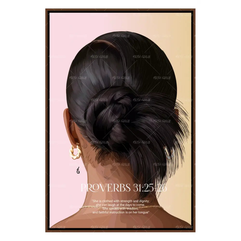 Proverbs 31:25-26- Bible verse wall art and Christian wall art by Faith Girlie featuring faith-inspired designs, uplifting Scripture, and modern Christian home decor. Perfect for Christian living room decor, bedroom decor, office decor, prayer room decor, and meaningful Christian gifts for women and families.-Faith Girlie