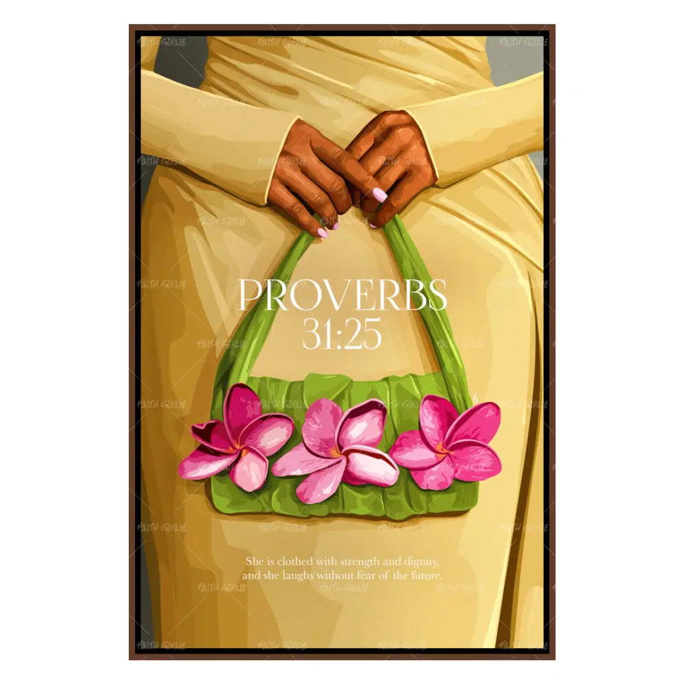 Proverbs 31:25- Bible verse wall art and Christian wall art by Faith Girlie featuring faith-inspired designs, uplifting Scripture, and modern Christian home decor. Perfect for Christian living room decor, bedroom decor, office decor, prayer room decor, and meaningful Christian gifts for women and families.-Faith Girlie