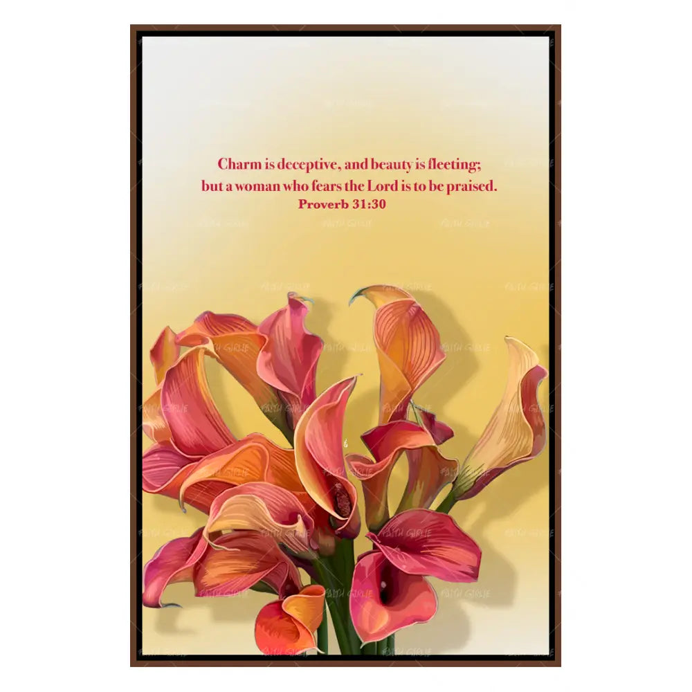 Proverbs 31:30- Bible verse wall art and Christian wall art by Faith Girlie featuring faith-inspired designs, uplifting Scripture, and modern Christian home decor. Perfect for Christian living room decor, bedroom decor, office decor, prayer room decor, and meaningful Christian gifts for women and families.-Faith Girlie
