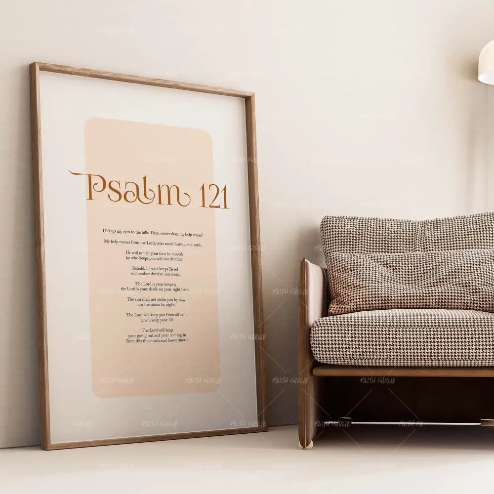 Psalm 121-wall art print featuring decorative artistic design suitable for living rooms, offices, and schools by Faith Girlie. Elevate your space with faith-inspired wall art designed to bring peace, purpose, and beauty into your home. At Faith Girlie, each piece is thoughtfully created to inspire reflection, strengthen faith, and celebrate a life grounded in God’s word.