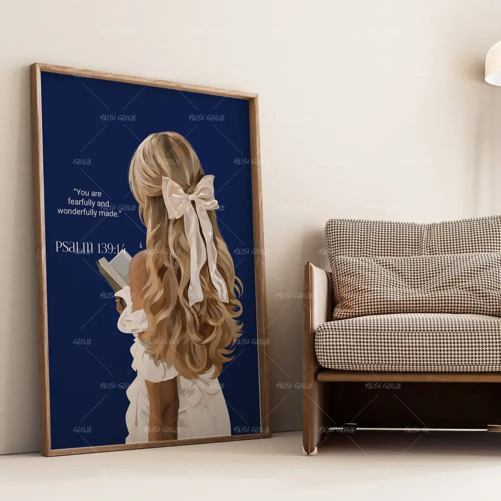 Psalm 139:14- Bible verse wall art and Christian wall art by Faith Girlie featuring faith-inspired designs, uplifting Scripture, and modern Christian home decor. Perfect for Christian living room decor, bedroom decor, office decor, prayer room decor, and meaningful Christian gifts for women and families.-Faith Girlie