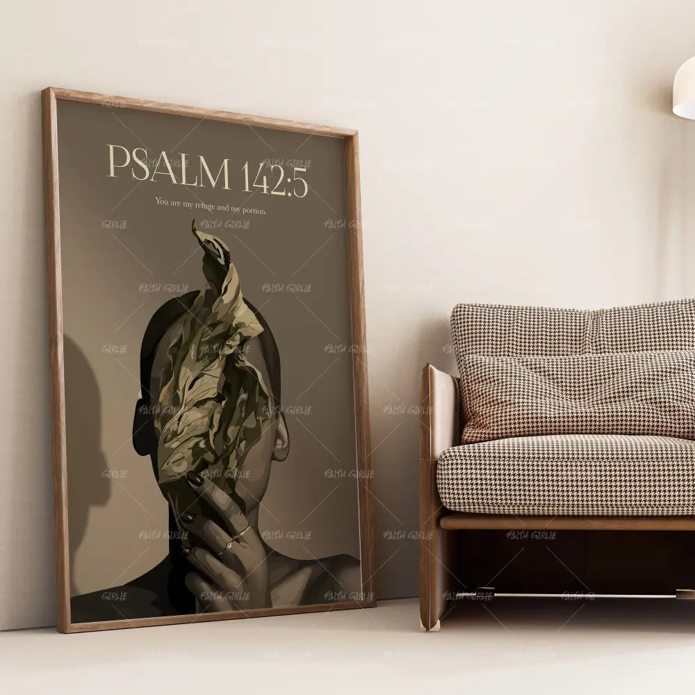 Psalm 142:5- Bible verse wall art and Christian wall art by Faith Girlie featuring faith-inspired designs, uplifting Scripture, and modern Christian home decor. Perfect for Christian living room decor, bedroom decor, office decor, prayer room decor, and meaningful Christian gifts for women and families.-Faith Girlie