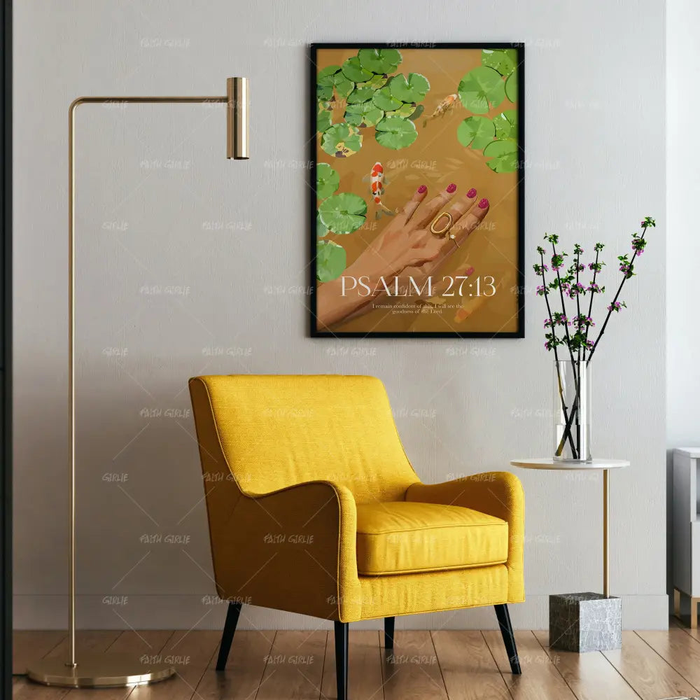 Psalm 27:13- Bible verse wall art and Christian wall art by Faith Girlie featuring faith-inspired designs, uplifting Scripture, and modern Christian home decor. Perfect for Christian living room decor, bedroom decor, office decor, prayer room decor, and meaningful Christian gifts for women and families.-Faith Girlie