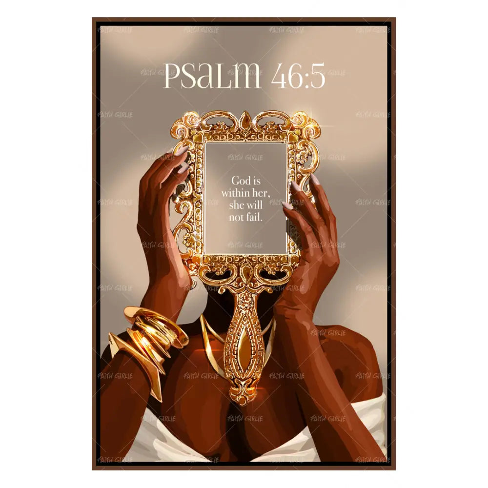 Psalm 46:5-wall art print featuring decorative artistic design suitable for living rooms, offices, and schools by Faith Girlie. Elevate your space with faith-inspired wall art designed to bring peace, purpose, and beauty into your home. At Faith Girlie, each piece is thoughtfully created to inspire reflection, strengthen faith, and celebrate a life grounded in Godās word.
