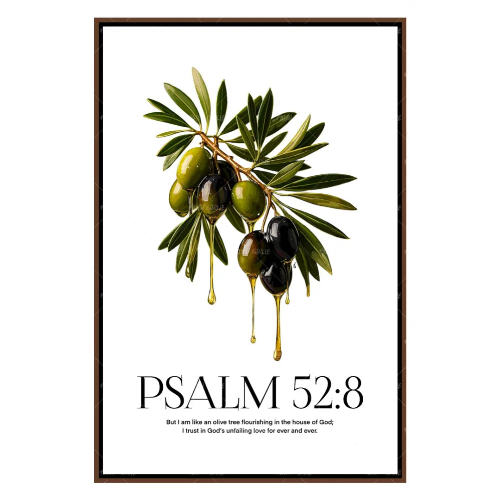 Psalm 52:8-wall art print featuring decorative artistic design suitable for living rooms, offices, and schools by Faith Girlie. Elevate your space with faith-inspired wall art designed to bring peace, purpose, and beauty into your home. At Faith Girlie, each piece is thoughtfully created to inspire reflection, strengthen faith, and celebrate a life grounded in God’s word.