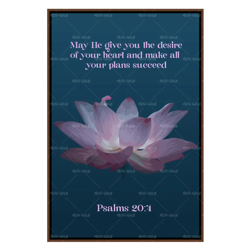 Psalms 20:4 (Smard X Anaya)- Bible verse wall art and Christian wall art by Faith Girlie featuring faith-inspired designs, uplifting Scripture, and modern Christian home decor. Perfect for Christian living room decor, bedroom decor, office decor, prayer room decor, and meaningful Christian gifts for women and families.-Faith Girlie