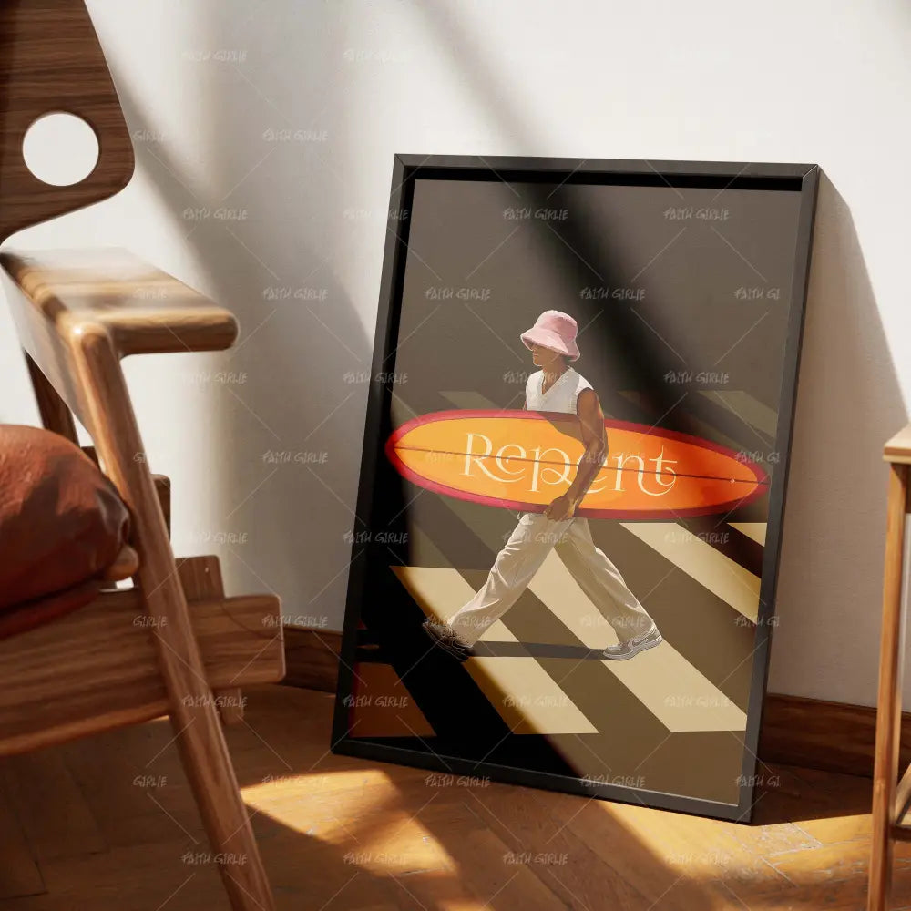 Repent-wall art print featuring decorative artistic design suitable for living rooms, offices, and schools by Faith Girlie. Elevate your space with faith-inspired wall art designed to bring peace, purpose, and beauty into your home. At Faith Girlie, each piece is thoughtfully created to inspire reflection, strengthen faith, and celebrate a life grounded in God’s word.