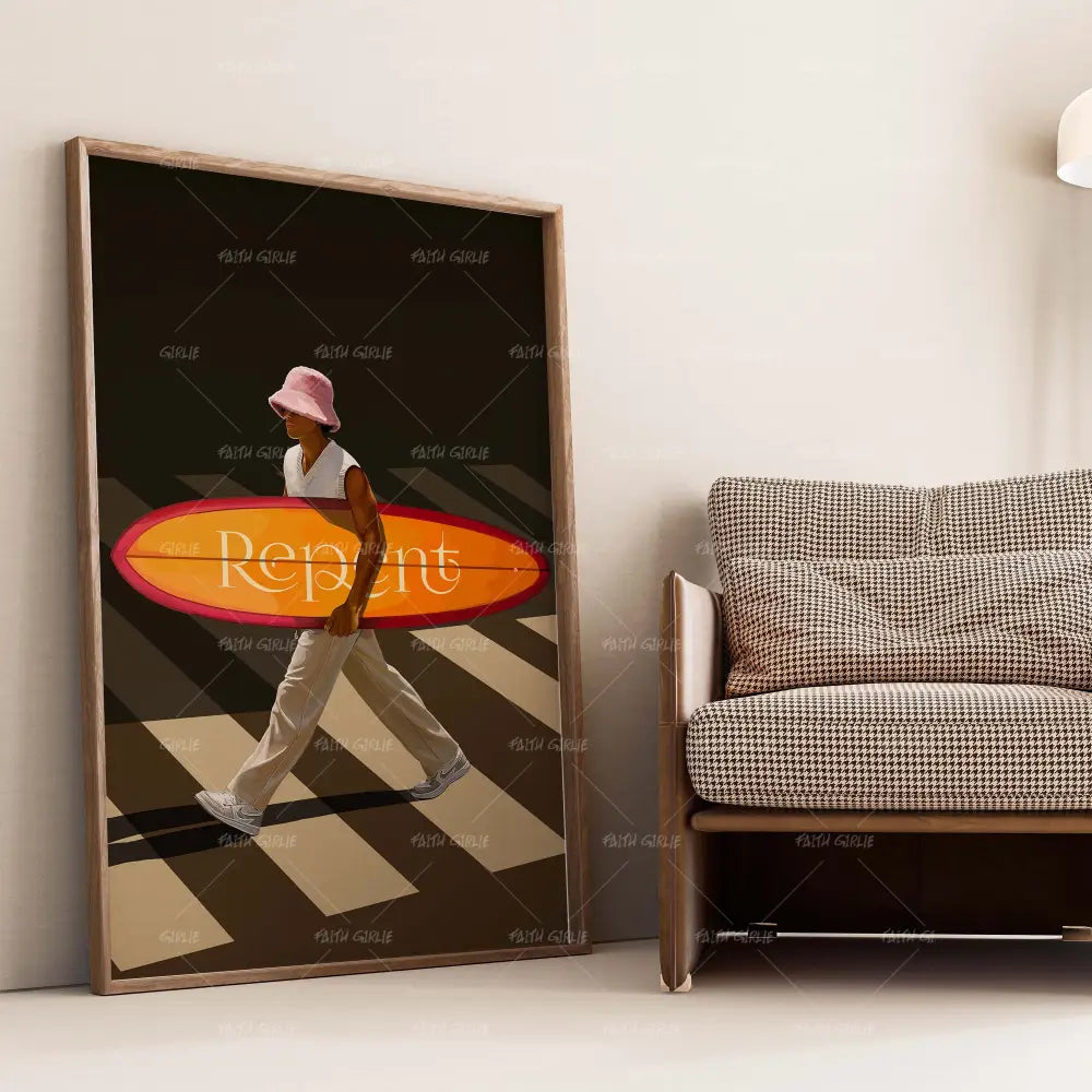 Repent-wall art print featuring decorative artistic design suitable for living rooms, offices, and schools by Faith Girlie. Elevate your space with faith-inspired wall art designed to bring peace, purpose, and beauty into your home. At Faith Girlie, each piece is thoughtfully created to inspire reflection, strengthen faith, and celebrate a life grounded in God’s word.